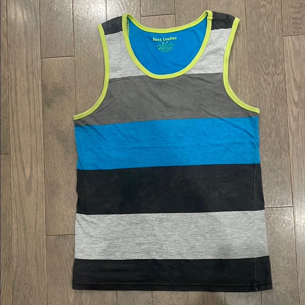 Striped Tank Top with Neon Trim